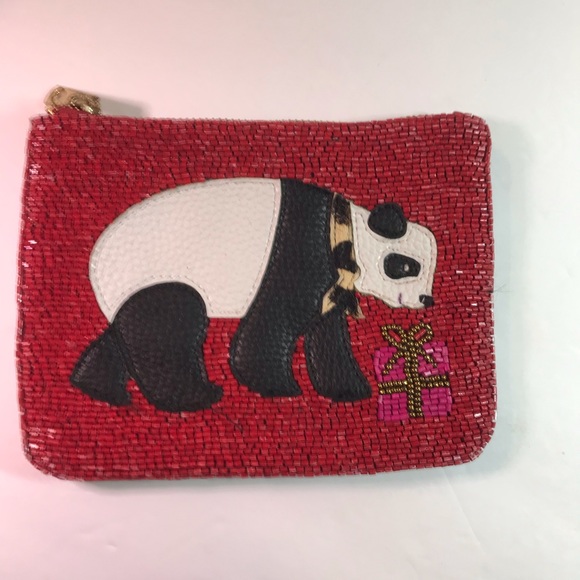 Chico’s Beaded Panda Coin/Makeup bag - Picture 1 of 6